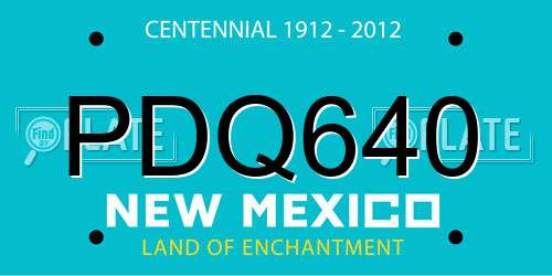 PDQ640 New Mexico License Plate
