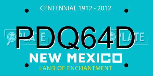 PDQ64D New Mexico License Plate