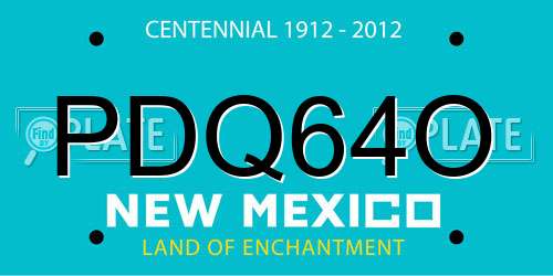 PDQ64O New Mexico License Plate