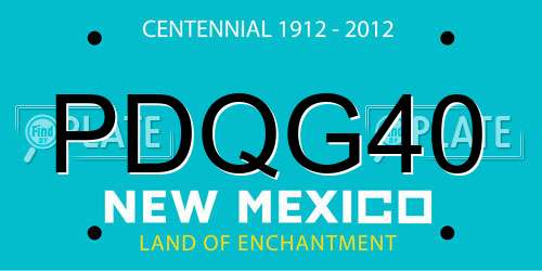PDQG40 New Mexico License Plate