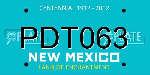 PDT063 New Mexico License Plate