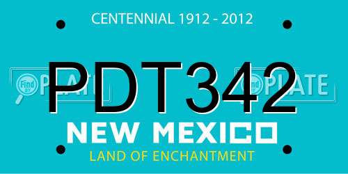 PDT342 New Mexico License Plate
