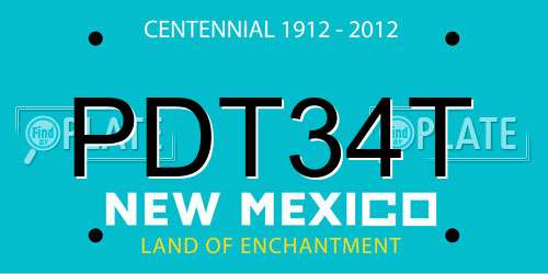 PDT34T New Mexico License Plate