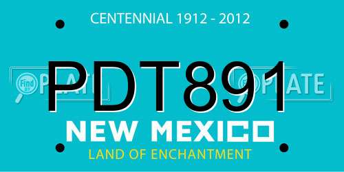PDT891 New Mexico License Plate