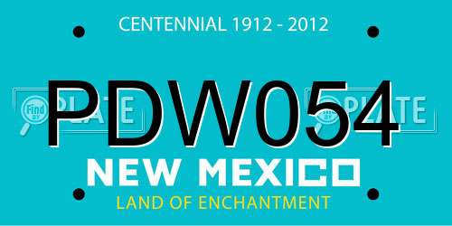 PDW054 New Mexico License Plate