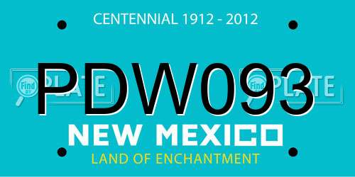 PDW093 New Mexico License Plate