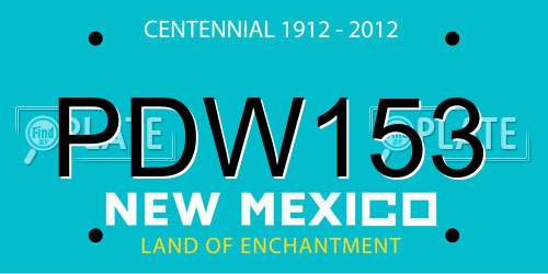 PDW153 New Mexico License Plate