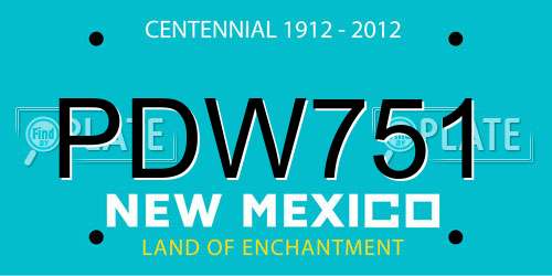 PDW751 New Mexico License Plate
