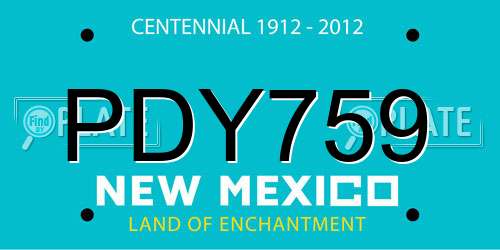 PDY759 New Mexico License Plate