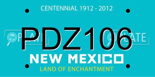 PDZ106 New Mexico License Plate