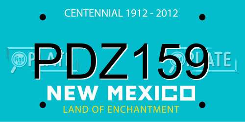 PDZ159 New Mexico License Plate