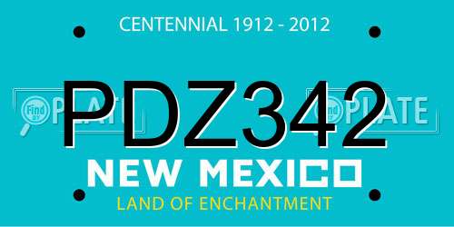 PDZ342 New Mexico License Plate