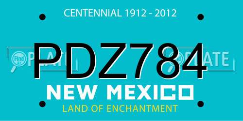 PDZ784 New Mexico License Plate