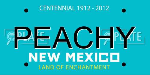 PEACHY New Mexico License Plate