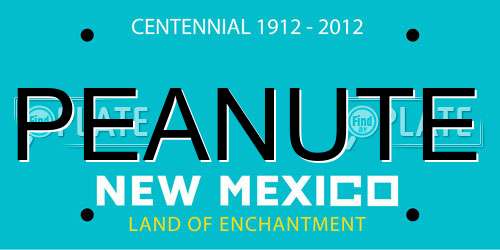 PEANUTE New Mexico License Plate