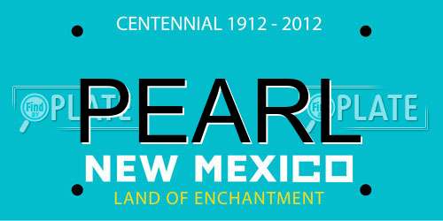 PEARL New Mexico License Plate