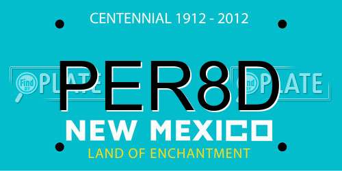 PER8D New Mexico License Plate