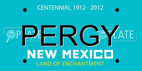PERGY New Mexico License Plate