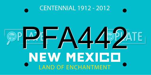PFA442 New Mexico License Plate