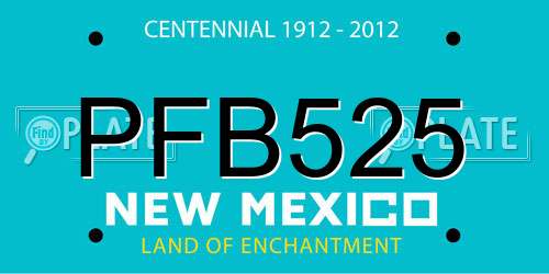 PFB525 New Mexico License Plate