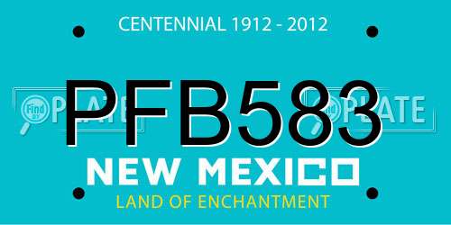 PFB583 New Mexico License Plate