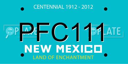 PFC111 New Mexico License Plate