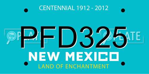 PFD325 New Mexico License Plate
