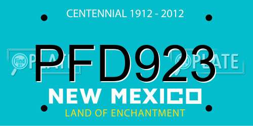PFD923 New Mexico License Plate