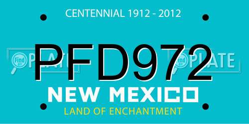 PFD972 New Mexico License Plate