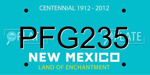 PFG235 New Mexico License Plate