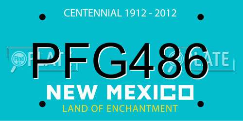 PFG486 New Mexico License Plate