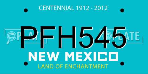 PFH545 New Mexico License Plate