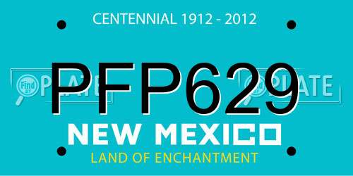 PFP629 New Mexico License Plate