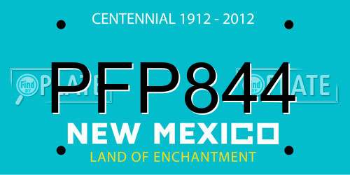 PFP844 New Mexico License Plate