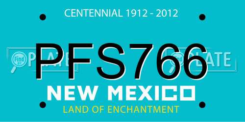 PFS766 New Mexico License Plate