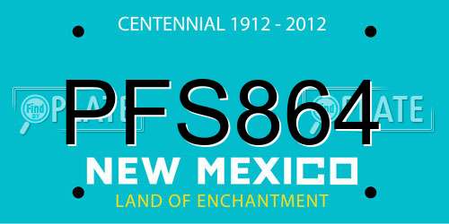 PFS864 New Mexico License Plate