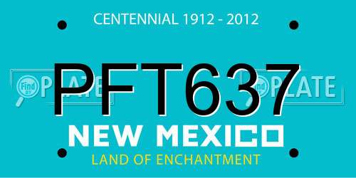 PFT637 New Mexico License Plate