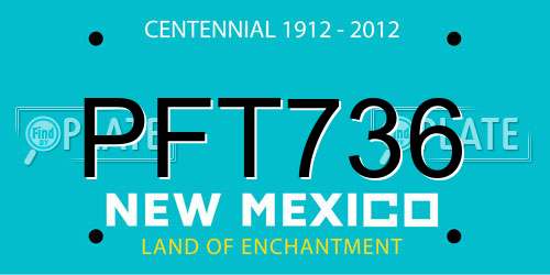 PFT736 New Mexico License Plate