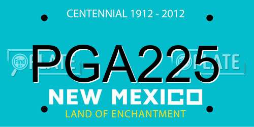 PGA225 New Mexico License Plate