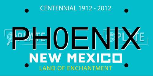 PH0ENIX New Mexico License Plate