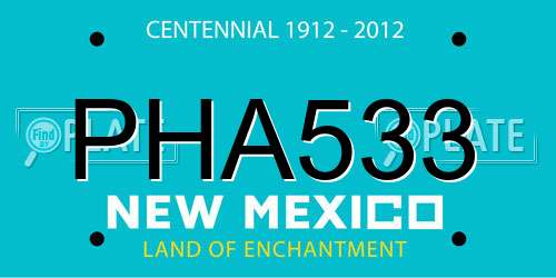 PHA533 New Mexico License Plate