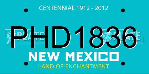 PHD1836 New Mexico License Plate
