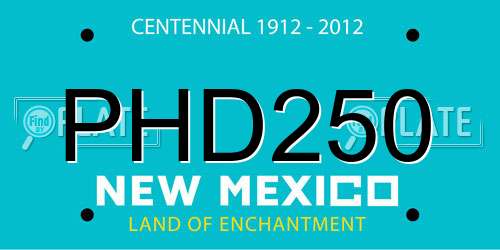 PHD250 New Mexico License Plate