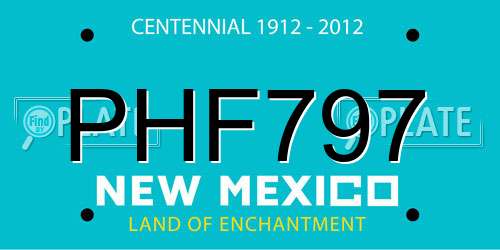 PHF797 New Mexico License Plate
