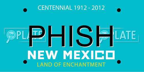 PHISH New Mexico License Plate