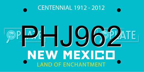 PHJ962 New Mexico License Plate