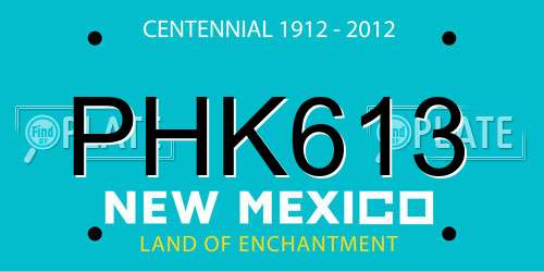 PHK613 New Mexico License Plate