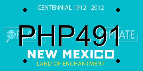PHP491 New Mexico License Plate