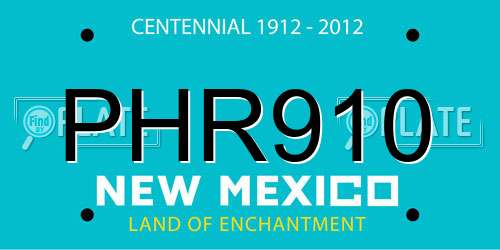 PHR910 New Mexico License Plate