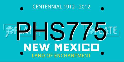 PHS775 New Mexico License Plate